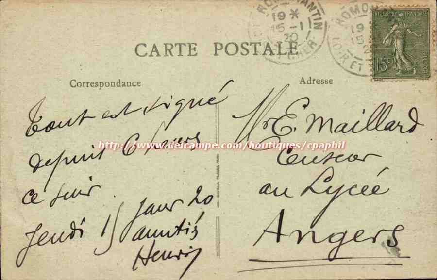 Chateaux de la Loire CPA Le chateau du Moulin Entree du chateau — Rückseite