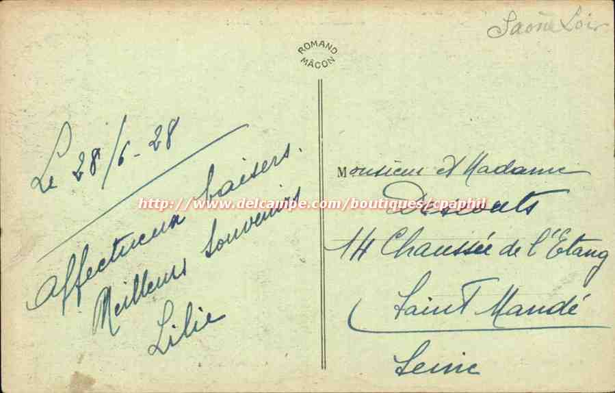 Bourbon-Lancy — La Cour de l'Établissement Thermal et bassins de refroidissement — Éditeur : C. De Lalande — Verso
