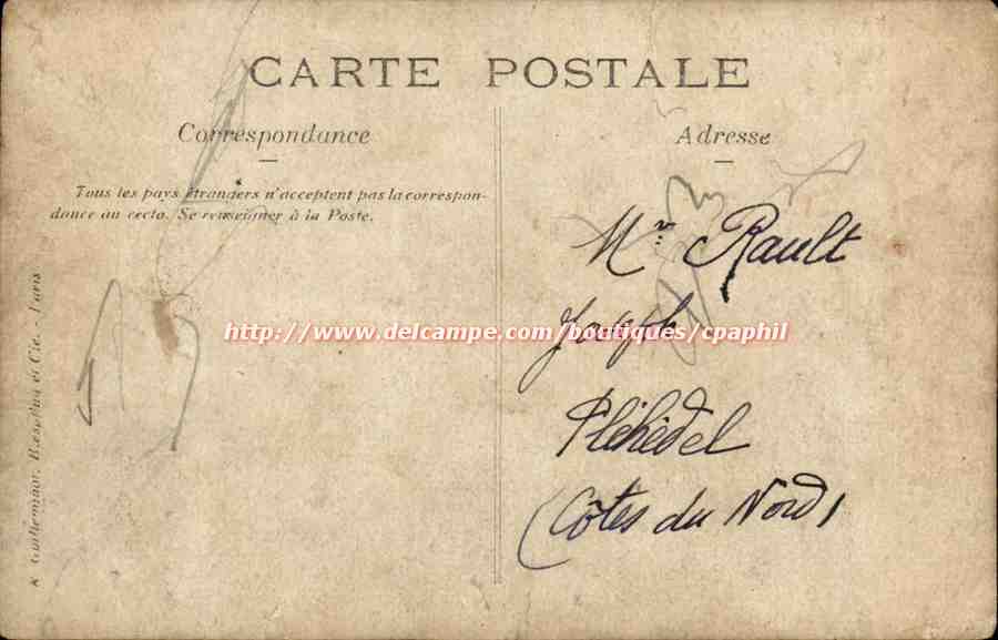 CArte photo destinee a Mr Rault Joseph Plehedel Cotes du Nord (enfants) — Rückseite