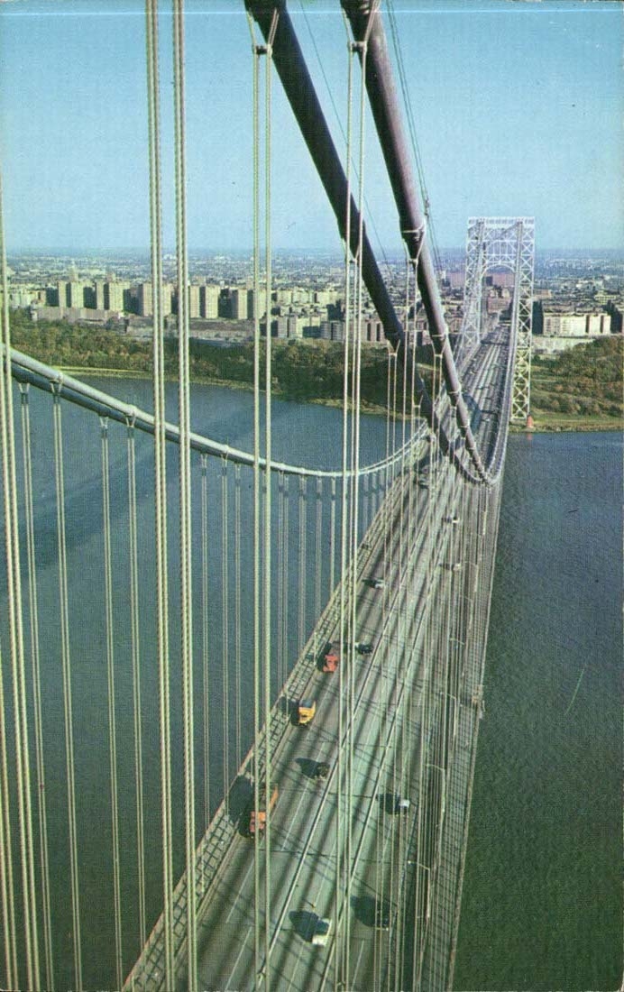 Etats Unis New York CPM George Washington bridge Hudson river