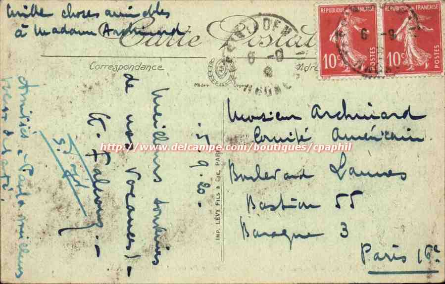Lyon - Place de la Republique et Rue Du President Carnot - CPA  — Verso