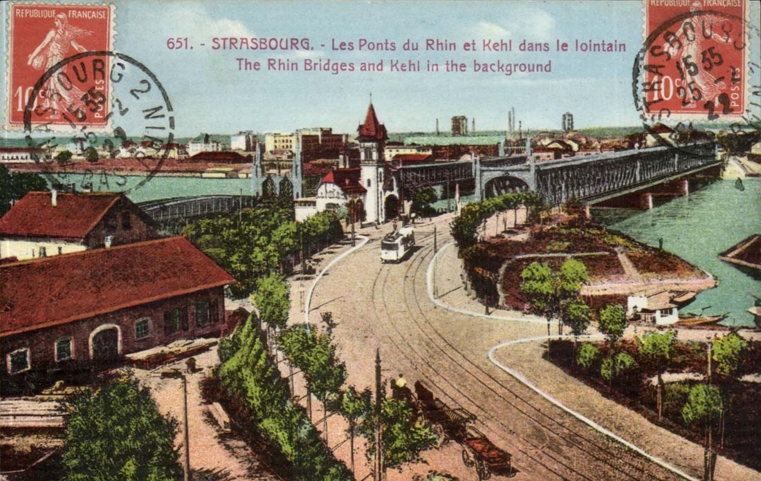 Strasbourg — Les Ponts du Rhin et Kehl dans le lointain — Éditeur non identifié, n° de série 651