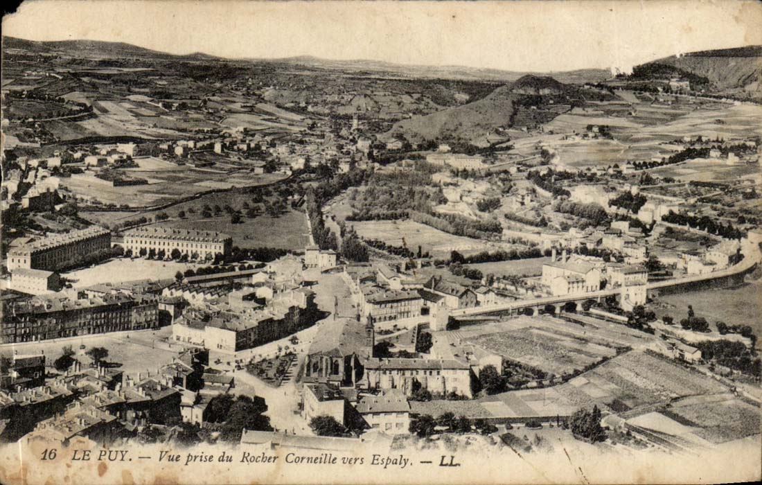 Le Puy - Vue Prise du Rocher Corneille vers Espaly - CPA 