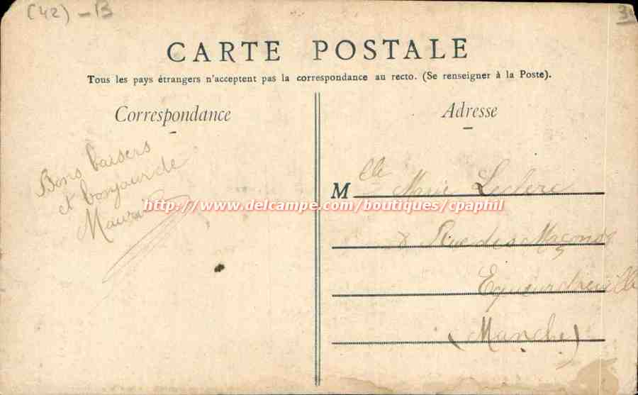 Saint-Étienne la nuit — Rue de la République — Éditions de la Poste — Rückseite