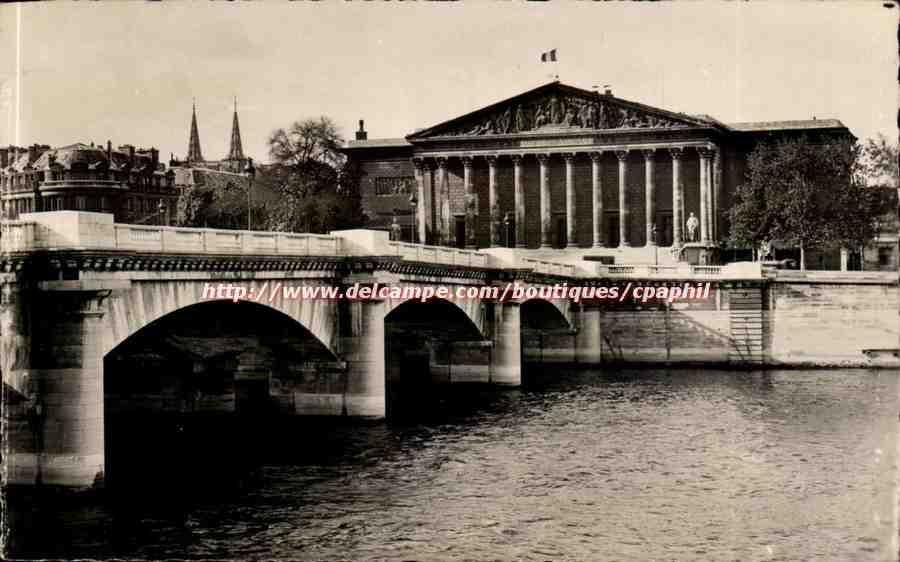 Paris 1 - Palais de L'Assemblee Nationale et Pont de la Concorde - CPA 