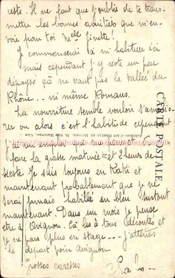 Nice - Jardin Albert Ier et le Mont Boron - CPA  — Rückseite