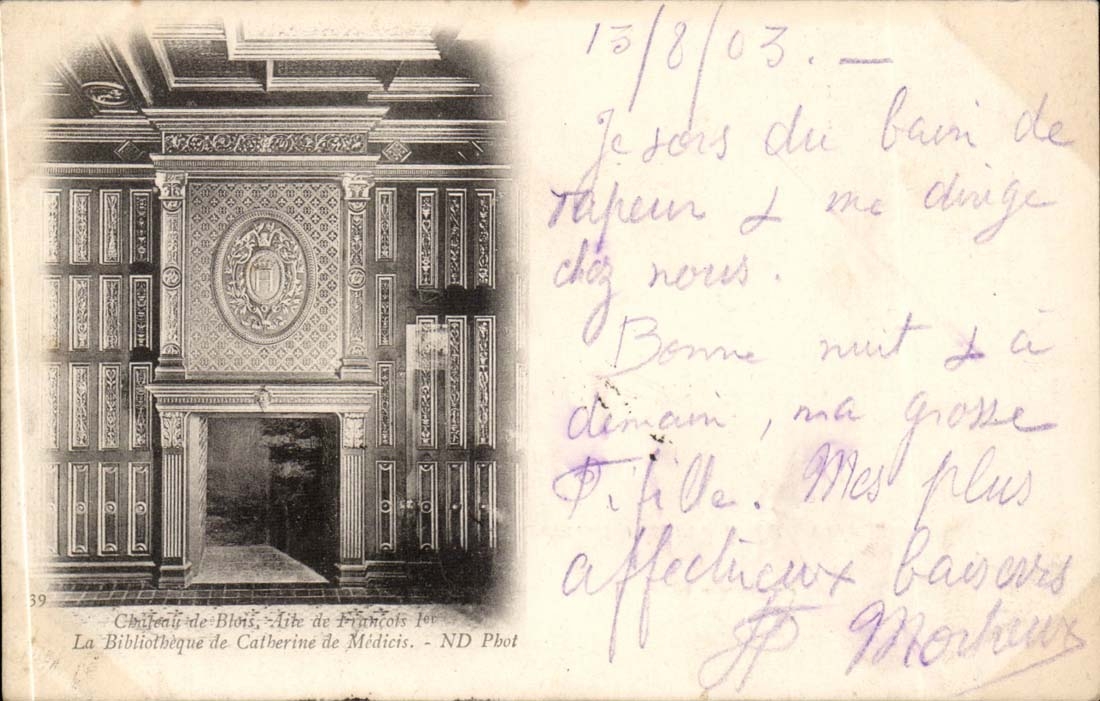 CPA Chateau de Blois Aile de Francois 1er Bibliotheque de CAtherine de Medicis (library)