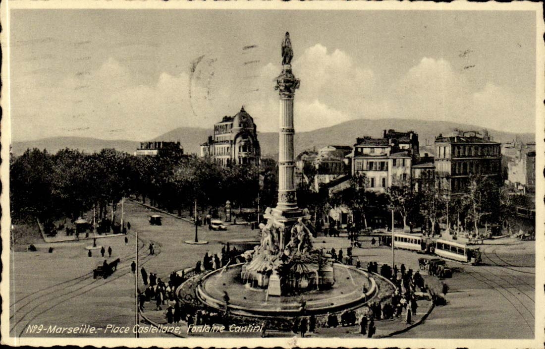 Marseille CPA Place Castellane Fontaine Cantini