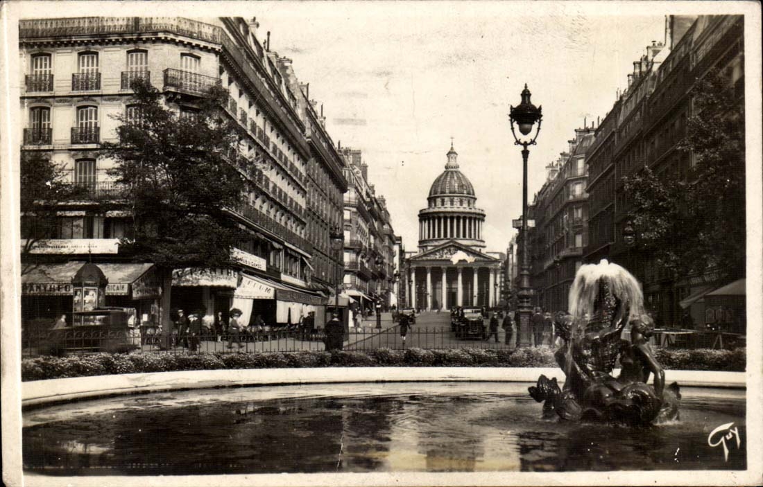 Paris CPA Pantheon et Rue Soufflot
