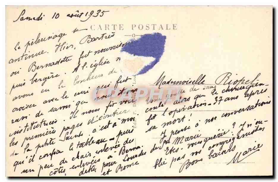 Bartres — Bergerie où Bernadette gardait le troupeau — éditeur non visible, n° de série 2 — Back