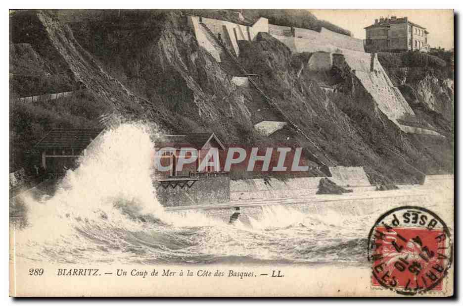 Biarritz — Un Coup de Mer à la Côte des Basques — LL, n°289