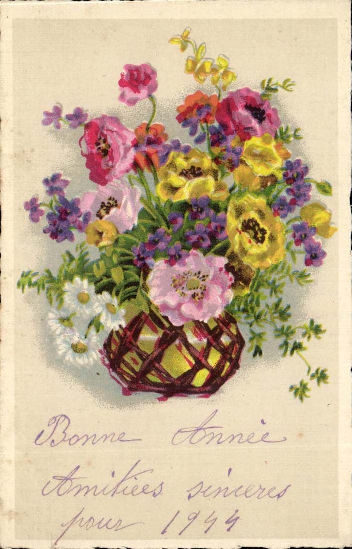 Bonne Annee - Jolie Fleurs - CPA 