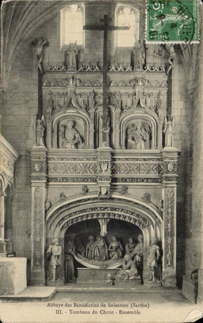 Solesmes - Abbaye des Benedictins - Tombeau du Christ - CPA 