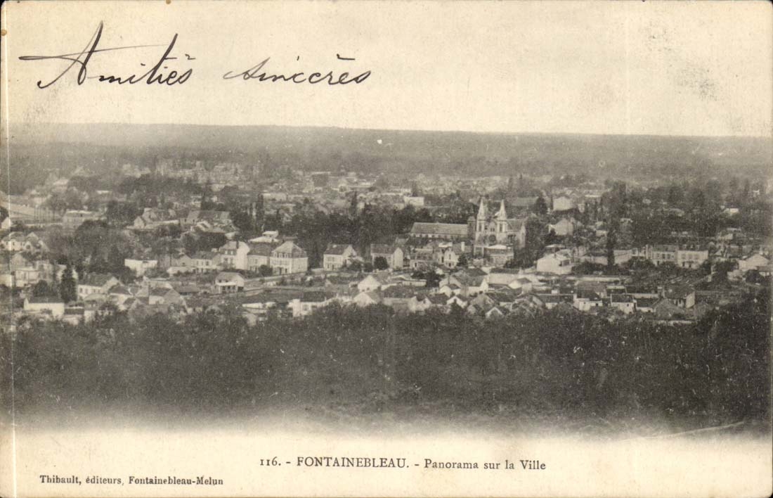 Fontainebleau — Panorama sur la Ville — Thibault, éditeurs, Fontainebleau-Melun, n° 116