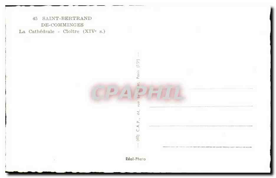 Saint Bertrand de Comminges CPA La cathedrale Cloitre — Verso