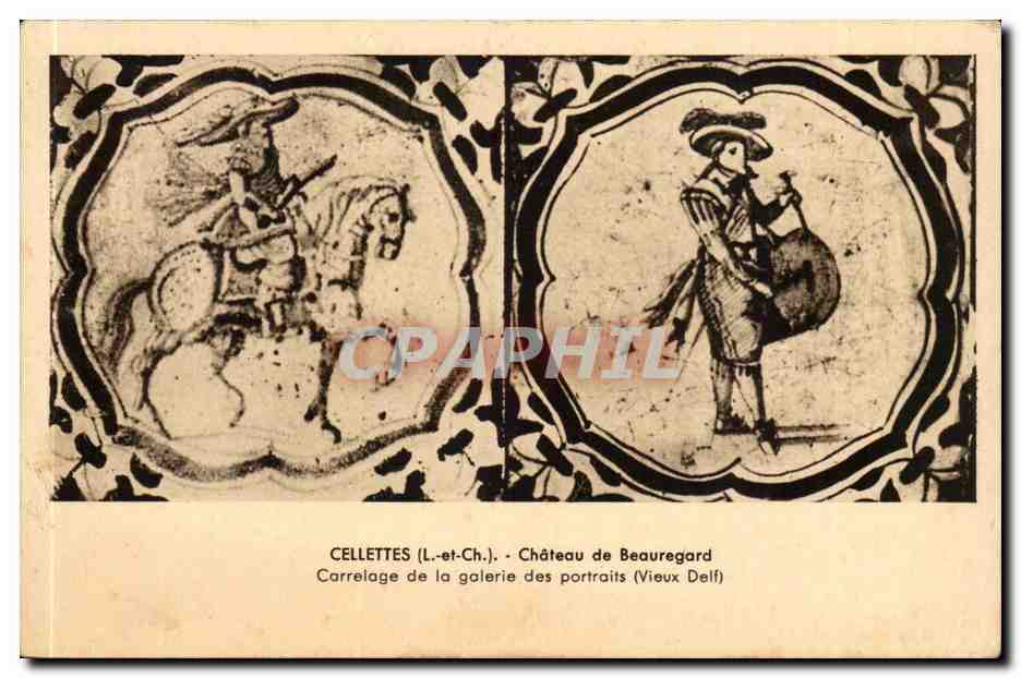 CEllettes CPA Chateau de Beauregard Carrelage de la galerie des protraits (Vieux delf)