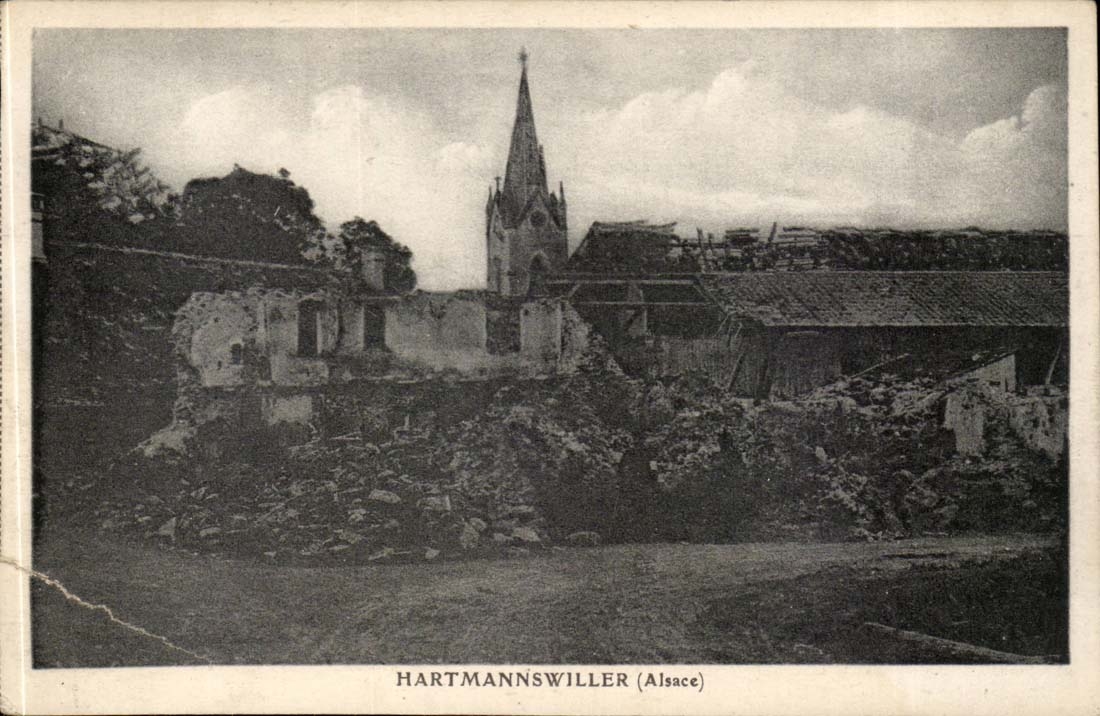 Hartmannswiller (Alsace) — ruines après guerre — J. Kunts, éditeur, Soultz-Haut-Rhin