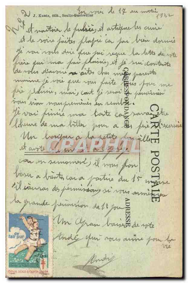 Hartmannswiller (Alsace) — ruines après guerre — J. Kunts, éditeur, Soultz-Haut-Rhin — Rückseite