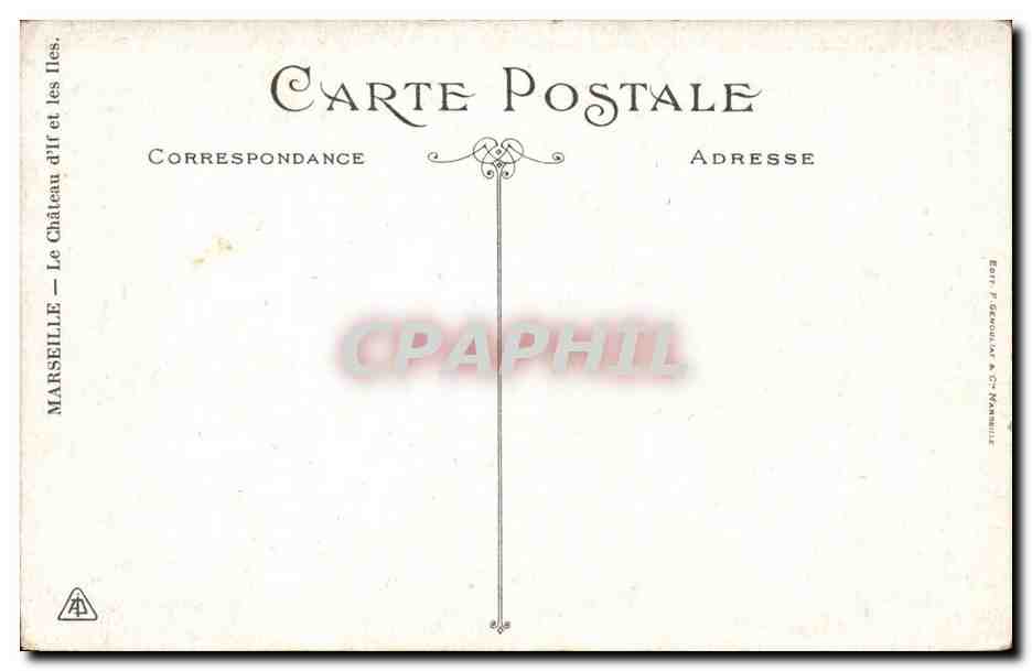 CPA Marseille Le chateau d'if et la corniche — Verso