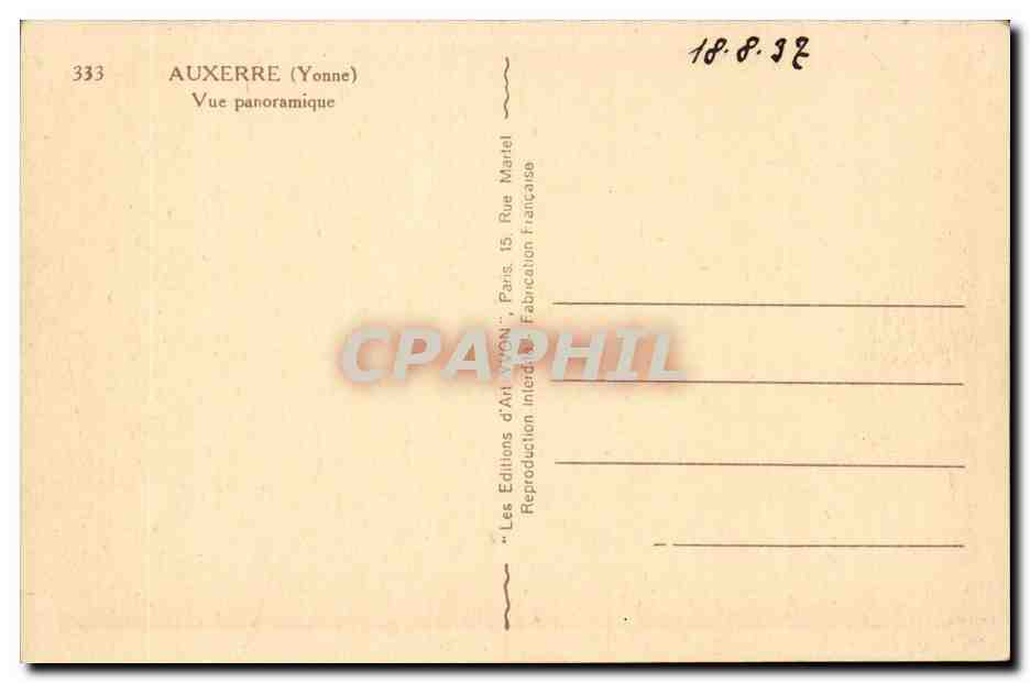 Auxerre (Yonne) — Vue panoramique — Les Éditions d'Art 'YONNE', Paris — Reverso