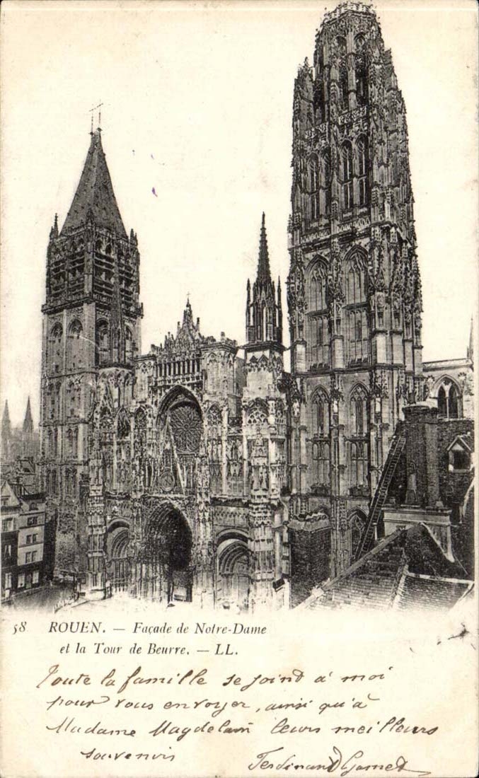 CPA Rouen Facade de Notre Dame et la tour de Beurre