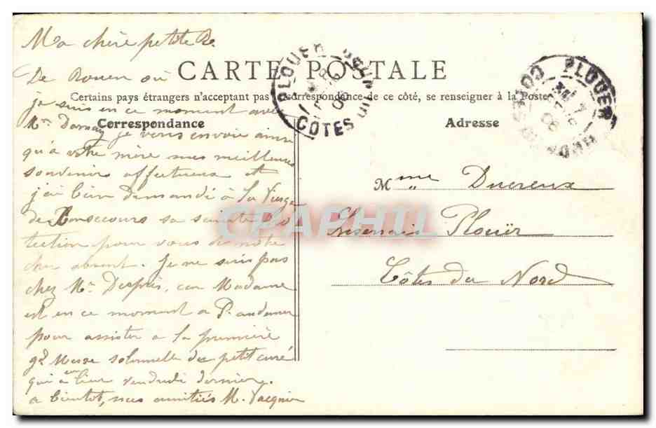 CPA Rouen Eglise de Bonsecours — Verso