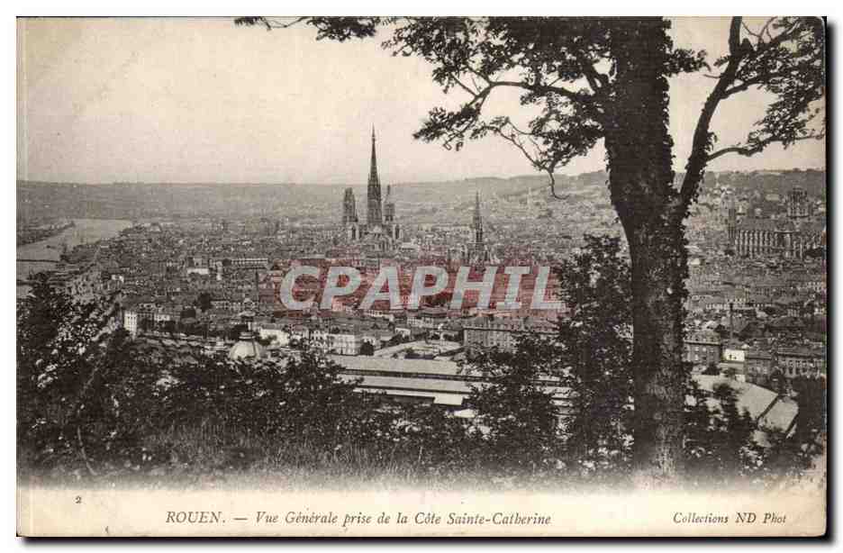 CPA Rouen Vue generale prise de la cote Sainte Catherine
