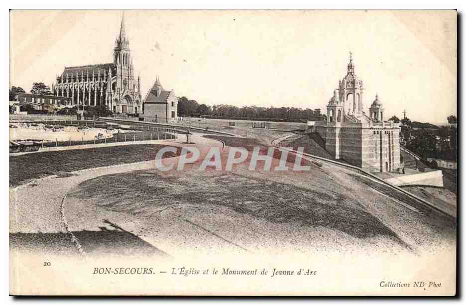 Bonsecours - L'Eglise et le Monument de Jeanne d'Arc - CPA 