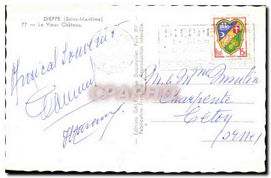 Dieppe - Le Vieux Chateau - CPA  — Rückseite