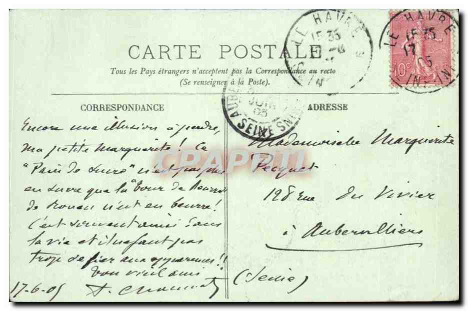 Sainte Adresse - Le Pain de Sucre - CPA  — Rückseite