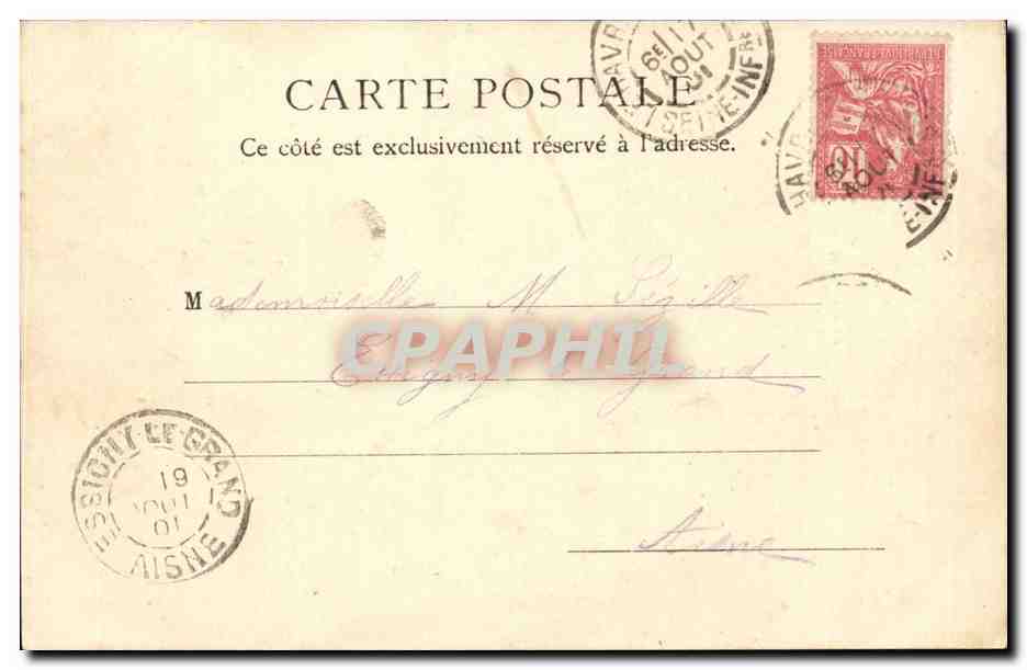 Le Havre - Souvenir de Havre CPA  — Rückseite