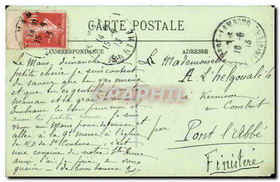 Le Mans - Un Coin du Jardin des Plantes CPA  — Rückseite