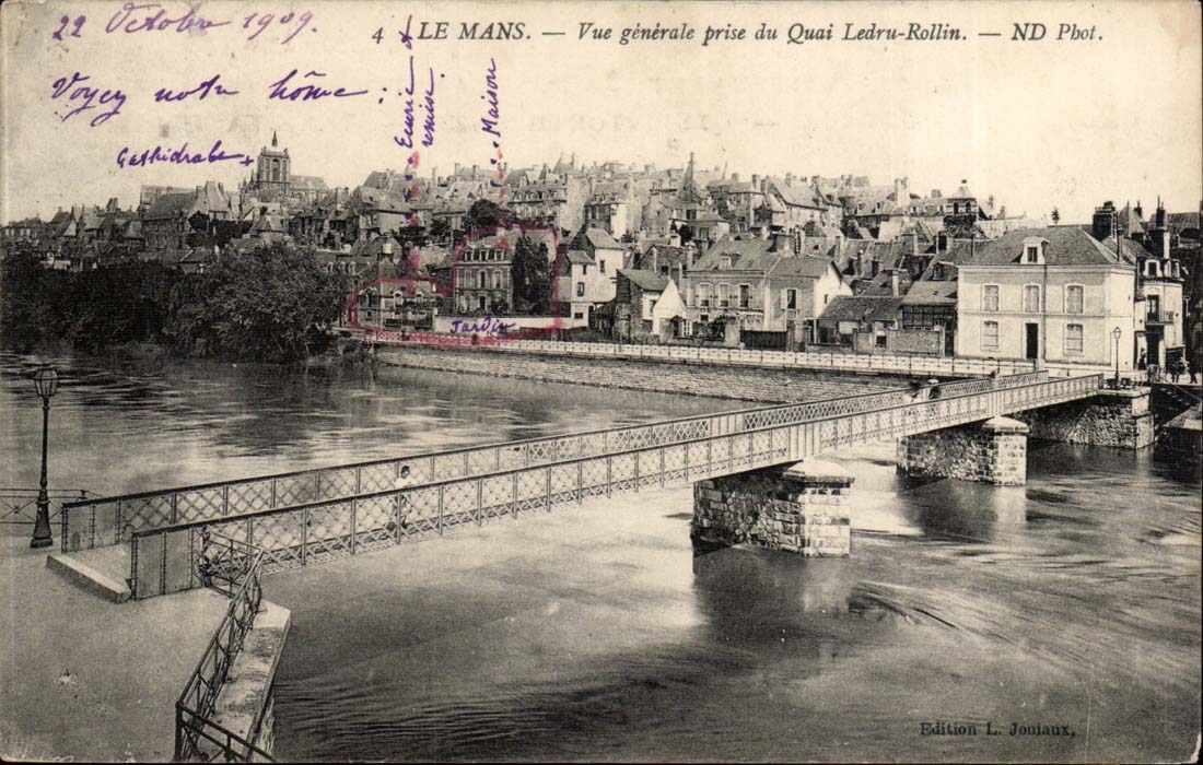 Le Mans - Vue Generale prise du Quai Ledru Rollin CPA 