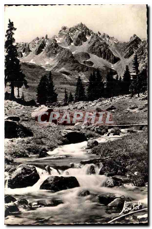 L'ÉTÉ DANS LES ALPES — 10 — Rochers, torrent, sapins et cimes — Éditions Photographiques JANSOL (Savoie)