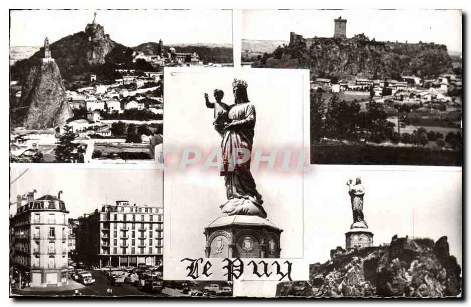 Le Puy — vue panoramique et statue de la Vierge — éditeur Clermont-Ferrand
