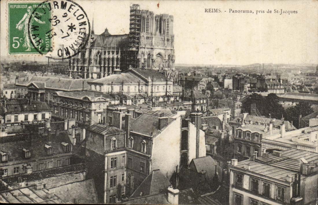 Reims CPA Panorama pris de Saint Jacques