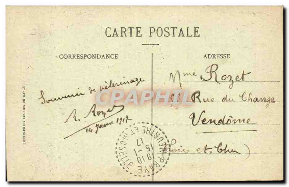 CPA Pelerinage de Nd de Sion par Praye — Rückseite