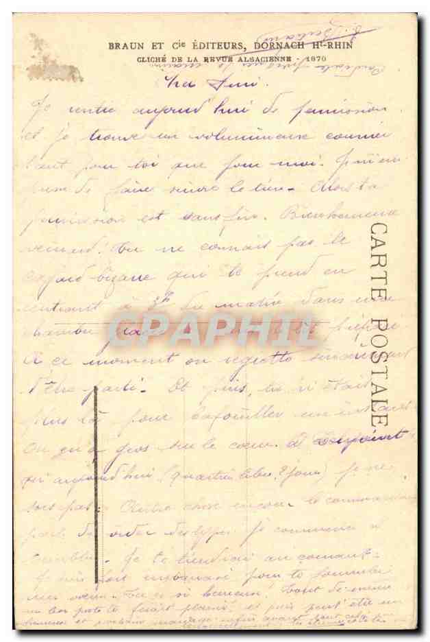 CPA Strasbourg Cathedrale Les vertus ecrasant les vices — Verso