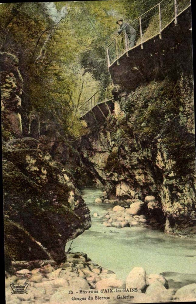 CPA Environs d'Aix les Bains Gorges de Sierroz Galeries