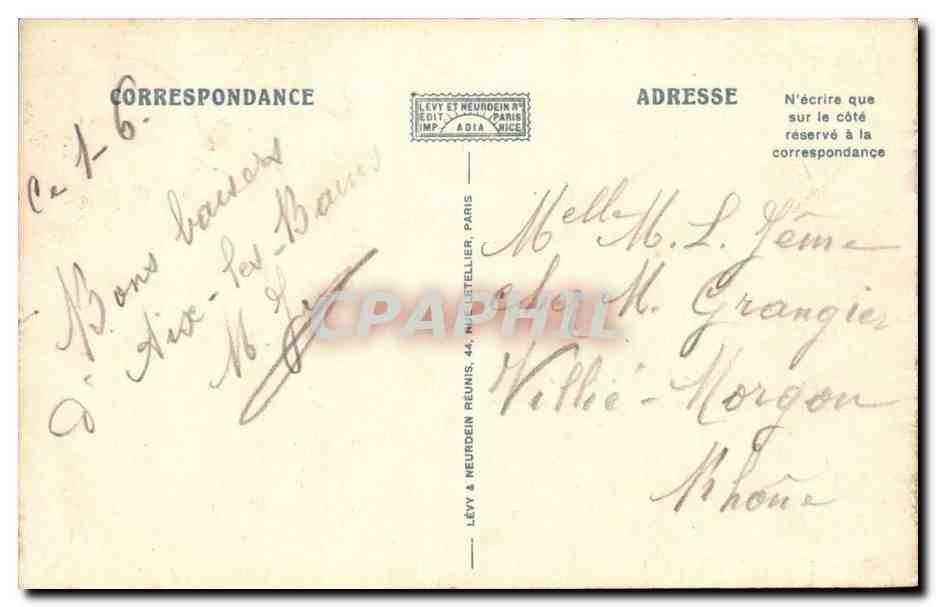 Aix les Bains CPA Vue generale prise de Corsuet — Verso