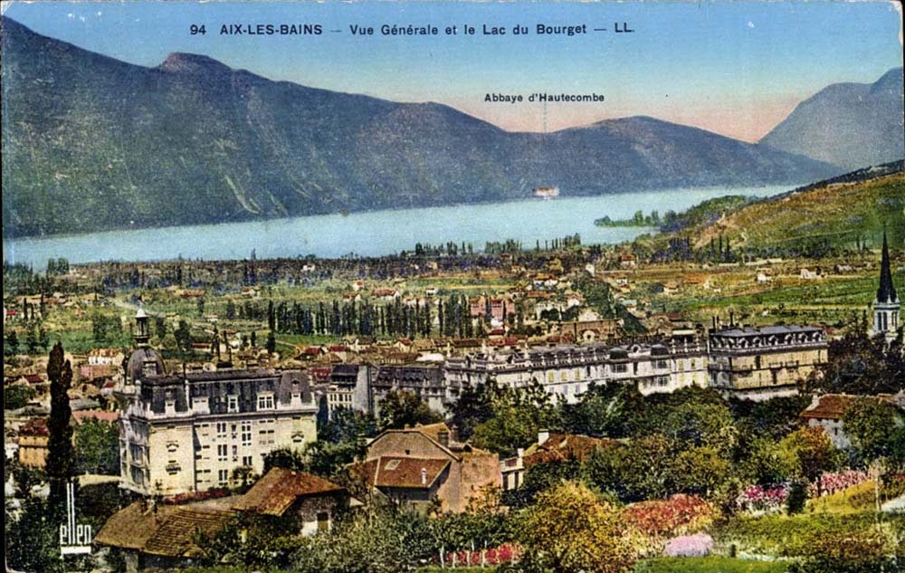 Aix les Bains CPA Vue generale et le lac du Bourget