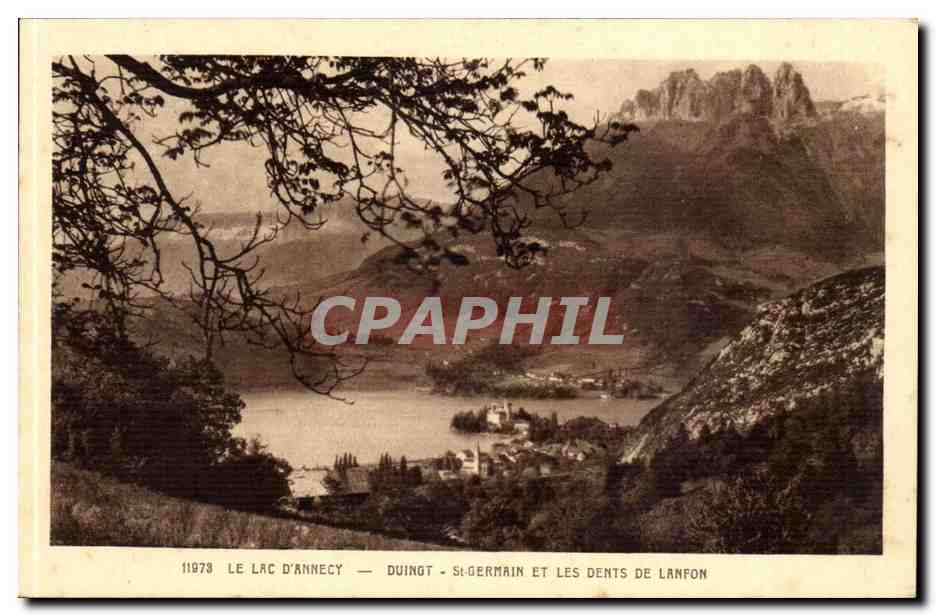 Le Lac d'Annecy — Duingt - St-Germain et les Dents de Lanfon — Cartes « La Cigogne » Strasbourg