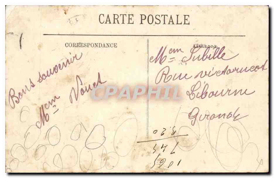 Biarritz - L'Eglise Sainte Eugenie et l'Hotel d'Angleterre - CPA  — Verso