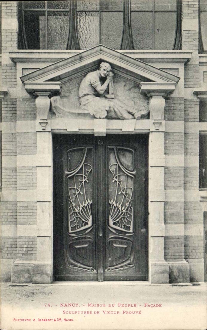 Nancy - Maison du Peuple Sculpture de Victor Prouve (Arts decoratifs) CPA 