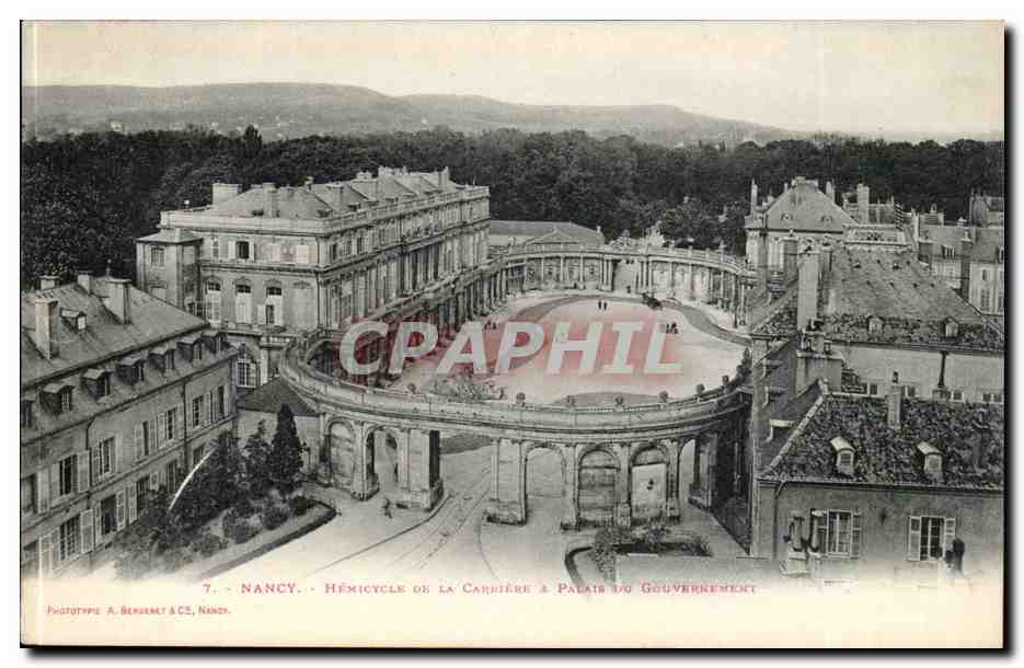 Nancy - Hemicycle de la Carriere et Palais du Gouvernement CPA 