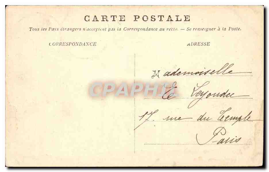 Les Pyrénées — Barèges — Hôpital militaire et Établissement thermal — A. Villatte, éditeur, Tarbes — Verso