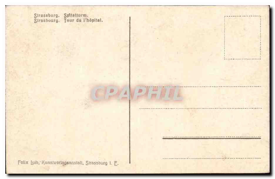 strassburg CPA Tour de l'hopital — Verso