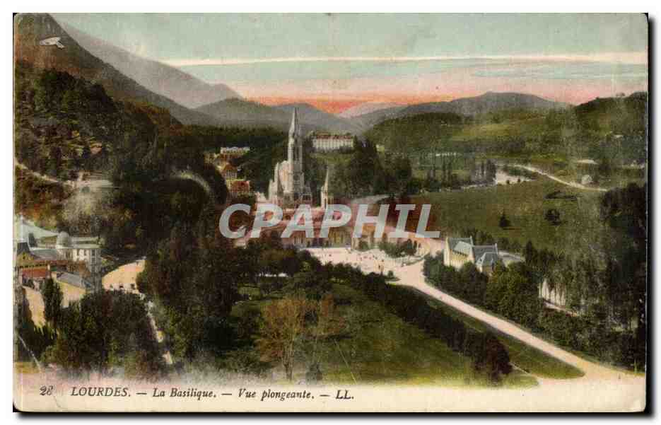 Lourdes CPA Vue plongeante