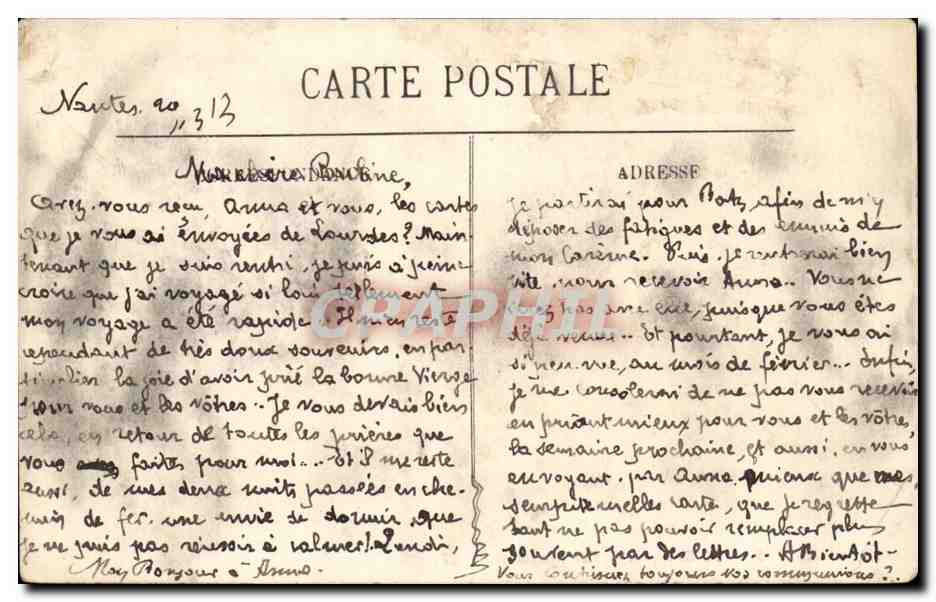 Lourdes CPA Vue plongeante — Verso