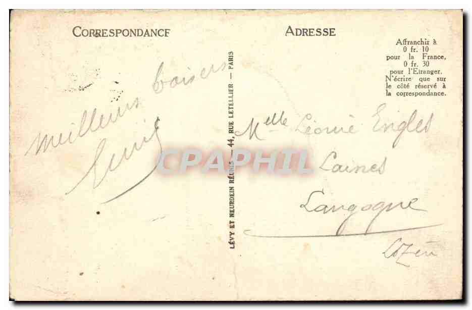 Aix les Bains CPA Vue generale et el Mont Revard — Verso